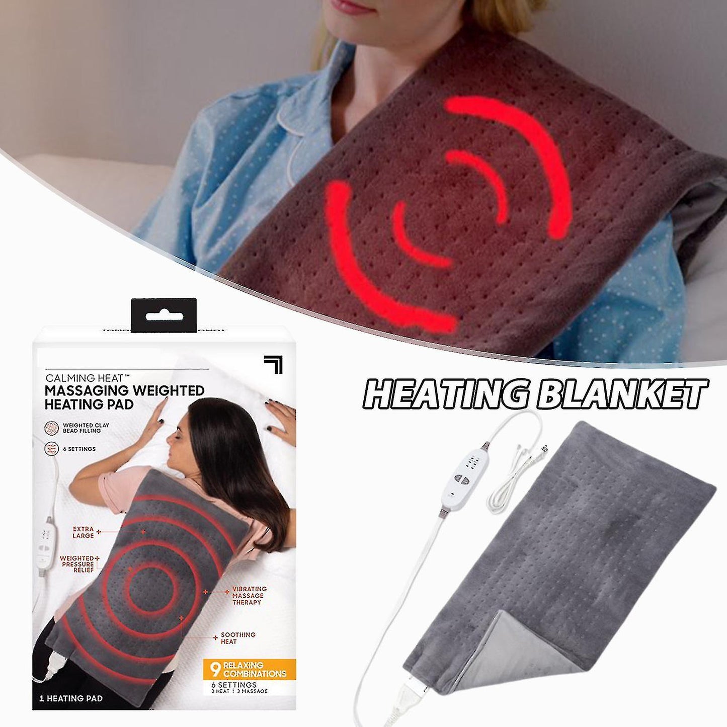 Massaging Weighted Heating Pad Multifunctional Electric Heating Blanket-