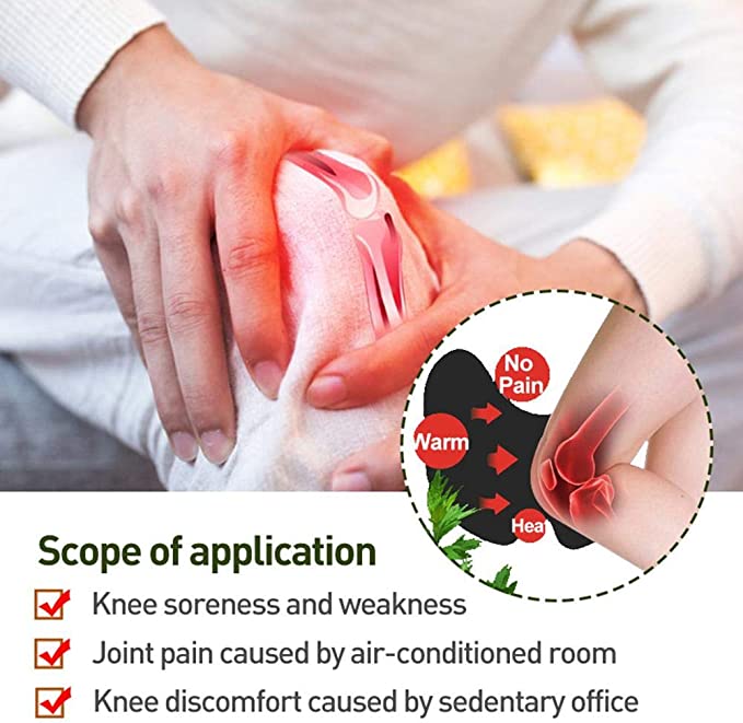 24 Pcs Pain Relief Patchs Knee Pain Relief Patch Self Adhesive Heat Patches, Knee Pain Paste Wormwood Sticker, Pain Relieving For Back Pain, Neck Pain, Muscle Soreness Brand: Wateralone