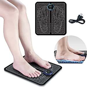 EMS Foot Massager,Folding Portable Feet Massage Machine,Electronic Muscle Stimulatior Massage Mat USB Rechargeable